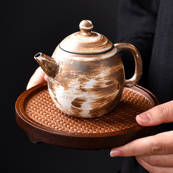 Suport rotund din bambus pentru ceainic – accesorii vintage de ceremonie a ceaiului, design pătrat, pentru casă și birou