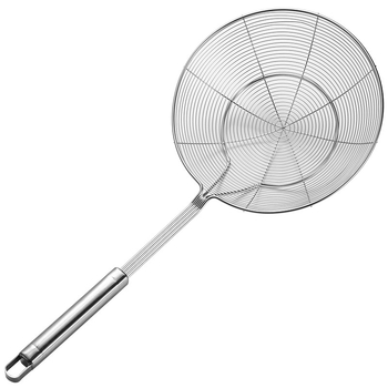 Oțel inoxidabil, mâner pătrat, sită cu sârmă dublă pentru oale fierbinți, tăiței, găluște și preparate prăjite, sită de bucătărie, protecție împotriva arsurilor