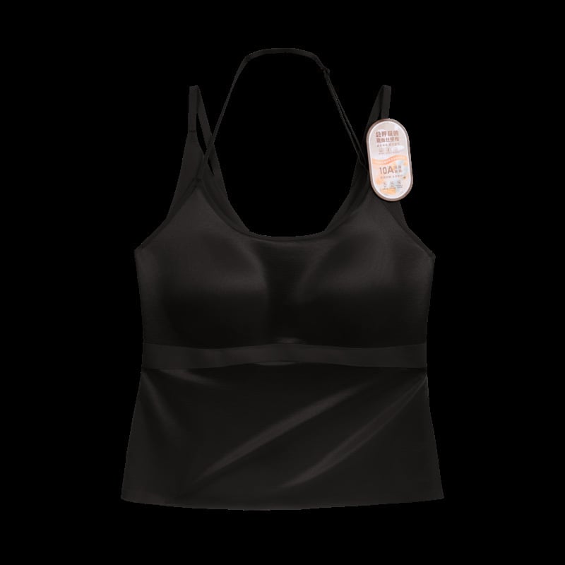 Αντιβακτήριακό μεταξωτό από μουριάς halter-neck καμιόλ σουτιέν με ενσωματωμένες επενδύσεις, ασύρματο, διαμόρφωση πλευρικού στήθους