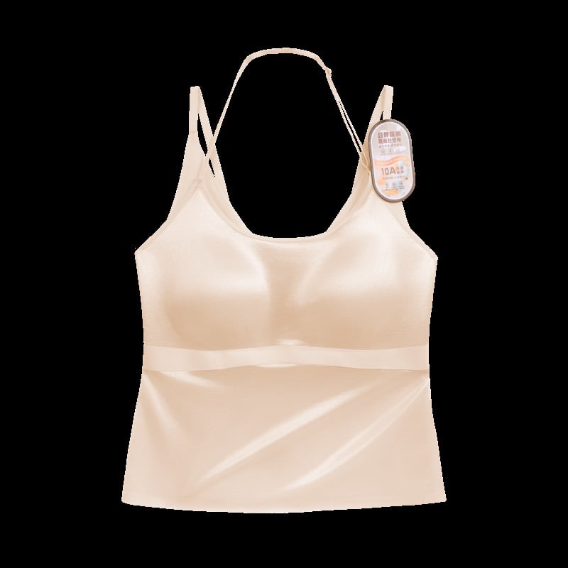 Αντιβακτήριακό μεταξωτό από μουριάς halter-neck καμιόλ σουτιέν με ενσωματωμένες επενδύσεις, ασύρματο, διαμόρφωση πλευρικού στήθους