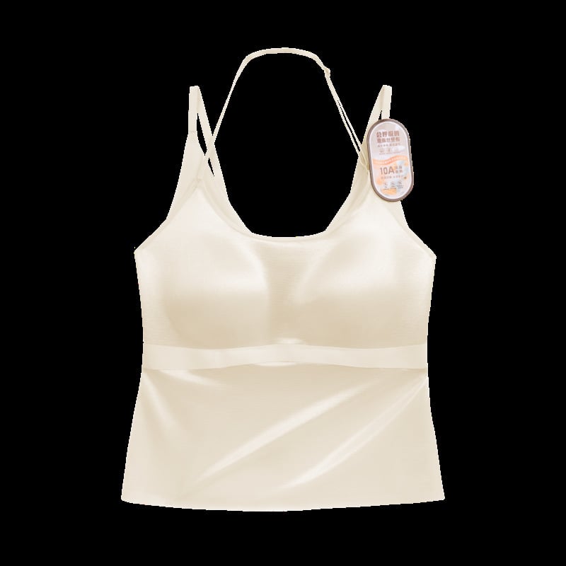 Αντιβακτήριακό μεταξωτό από μουριάς halter-neck καμιόλ σουτιέν με ενσωματωμένες επενδύσεις, ασύρματο, διαμόρφωση πλευρικού στήθους