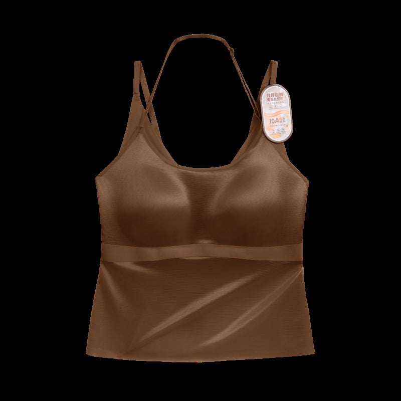 Αντιβακτήριακό μεταξωτό από μουριάς halter-neck καμιόλ σουτιέν με ενσωματωμένες επενδύσεις, ασύρματο, διαμόρφωση πλευρικού στήθους