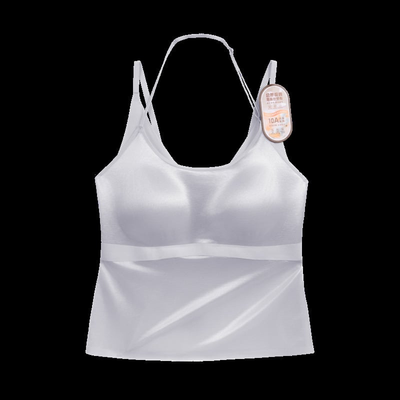 Αντιβακτήριακό μεταξωτό από μουριάς halter-neck καμιόλ σουτιέν με ενσωματωμένες επενδύσεις, ασύρματο, διαμόρφωση πλευρικού στήθους