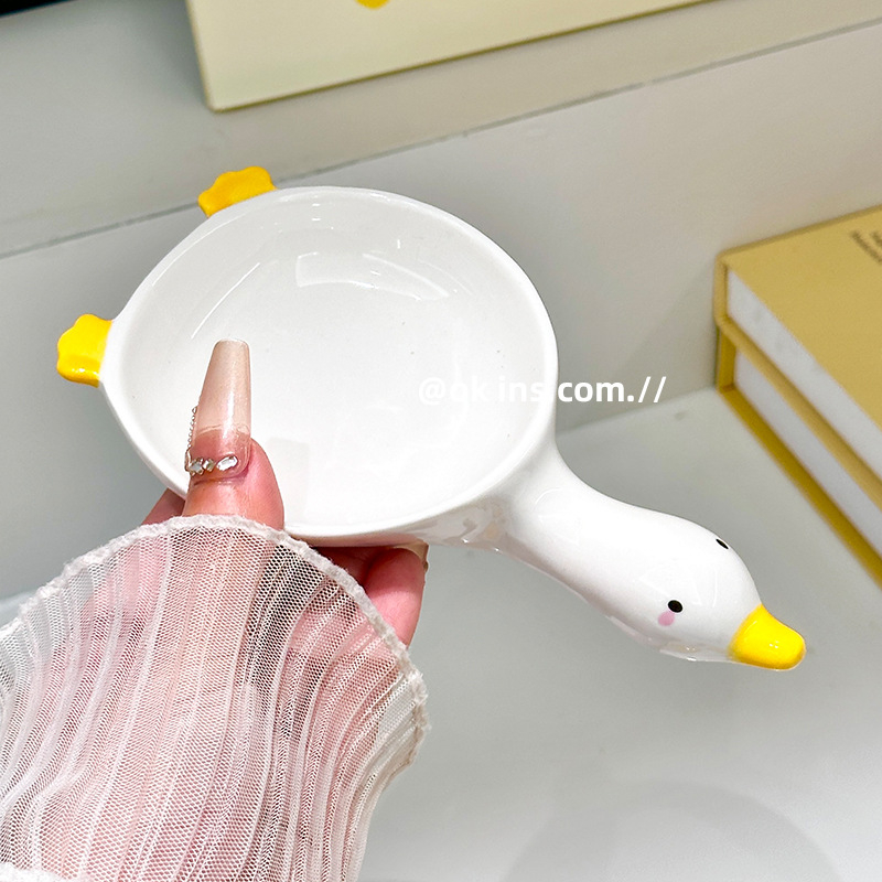 Farfurie ceramică pentru dip în stil Ins, cu model drăguț de animal, pentru uz casnic; farfurie pentru sosuri și dips