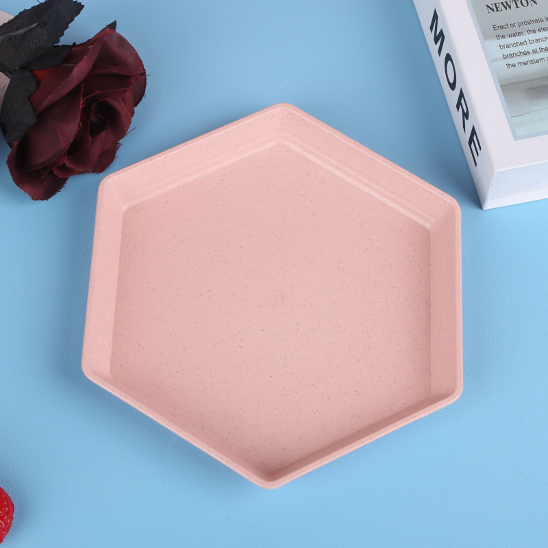 Műanyag hexagonális snack- és gyümölcstál, háztartási használatra, asztalra, logóval nyomtatva, testreszabható