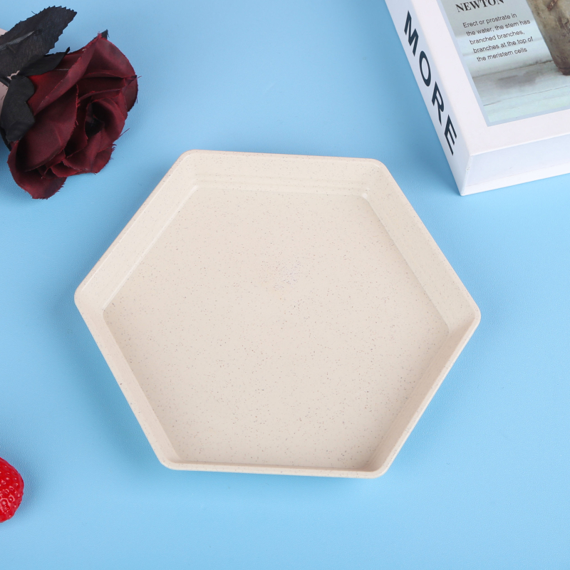 Műanyag hexagonális snack- és gyümölcstál, háztartási használatra, asztalra, logóval nyomtatva, testreszabható