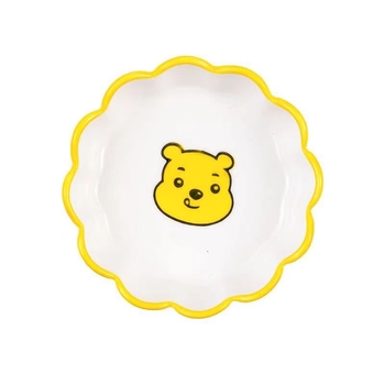 Farfurie ceramică desenată manual cu animale într-un stil drăguț – margine dantelată, pentru sosuri și gustări