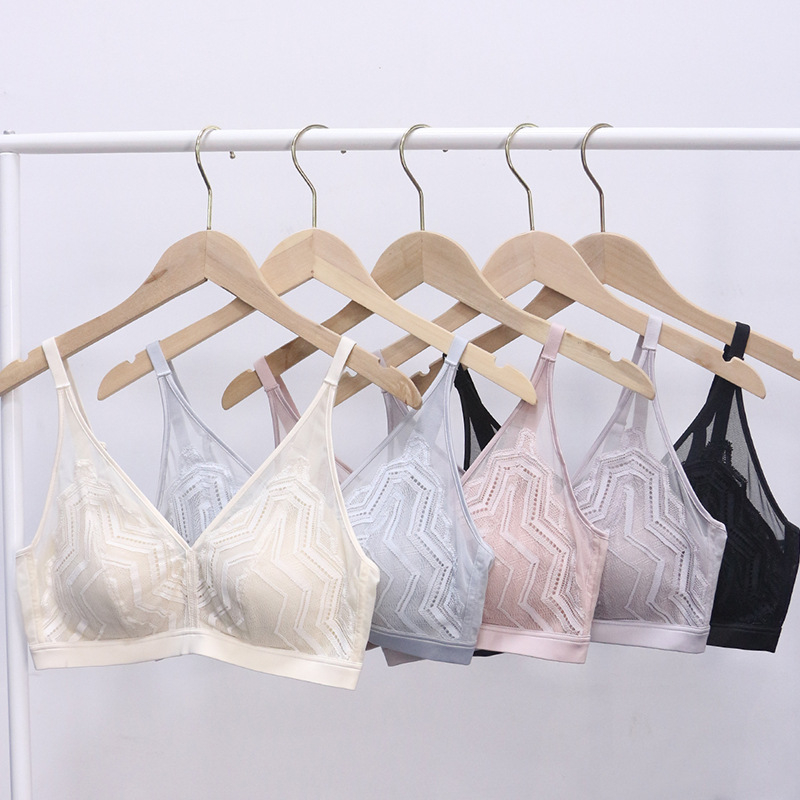 Grudnjak s čašicama od Mulberry Silk i latexa, tanak kroj za male grudi, prozračna mreža, nježna podrška, lijep leđa