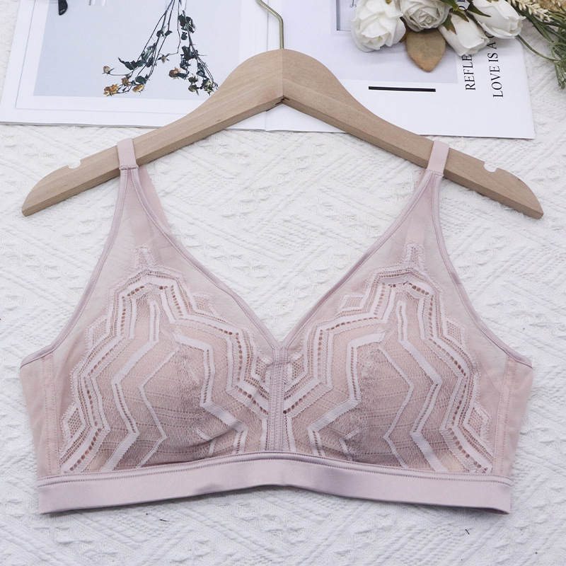 Grudnjak s čašicama od Mulberry Silk i latexa, tanak kroj za male grudi, prozračna mreža, nježna podrška, lijep leđa