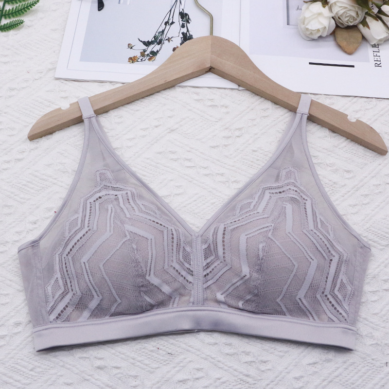 Grudnjak s čašicama od Mulberry Silk i latexa, tanak kroj za male grudi, prozračna mreža, nježna podrška, lijep leđa