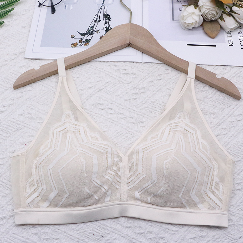 Grudnjak s čašicama od Mulberry Silk i latexa, tanak kroj za male grudi, prozračna mreža, nježna podrška, lijep leđa