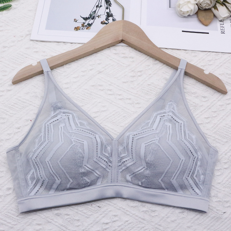 Grudnjak s čašicama od Mulberry Silk i latexa, tanak kroj za male grudi, prozračna mreža, nježna podrška, lijep leđa