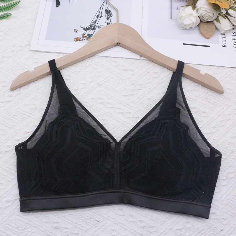 Grudnjak s čašicama od Mulberry Silk i latexa, tanak kroj za male grudi, prozračna mreža, nježna podrška, lijep leđa