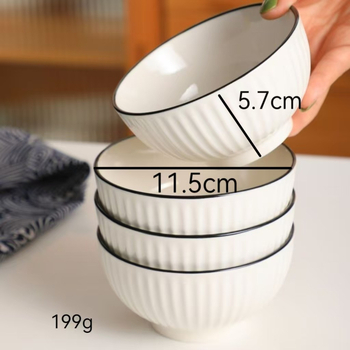 Vertikális csíkos porcelán étkészlet, modern minimalista stílus, tányérok és mély tálak, Yamada márka, háztartási használatra