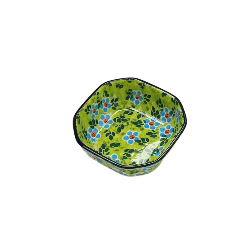 Vas ceramic pătrat Boem, pentru sos de hot pot, farfurie mică cu culoare sub glazură, veselă de masă creativă