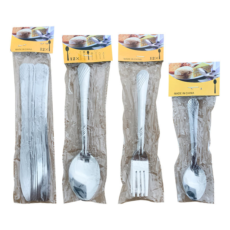 Set tacâmuri din oțel inoxidabil pentru casă și hotel – cuțit pentru steak, furculiță și linguri (ceai, cafea și desert)