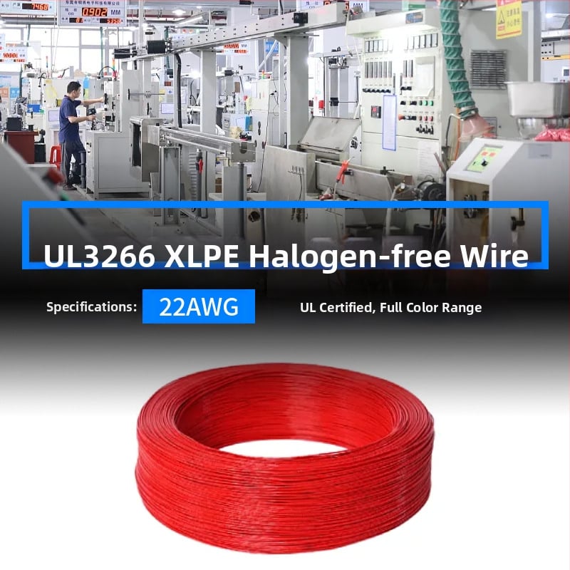 UL3266, 22 AWG без халоген XLPE проводник с калайовано медно покритие, радиационно устойчив, 125°C високотемпературен проводник