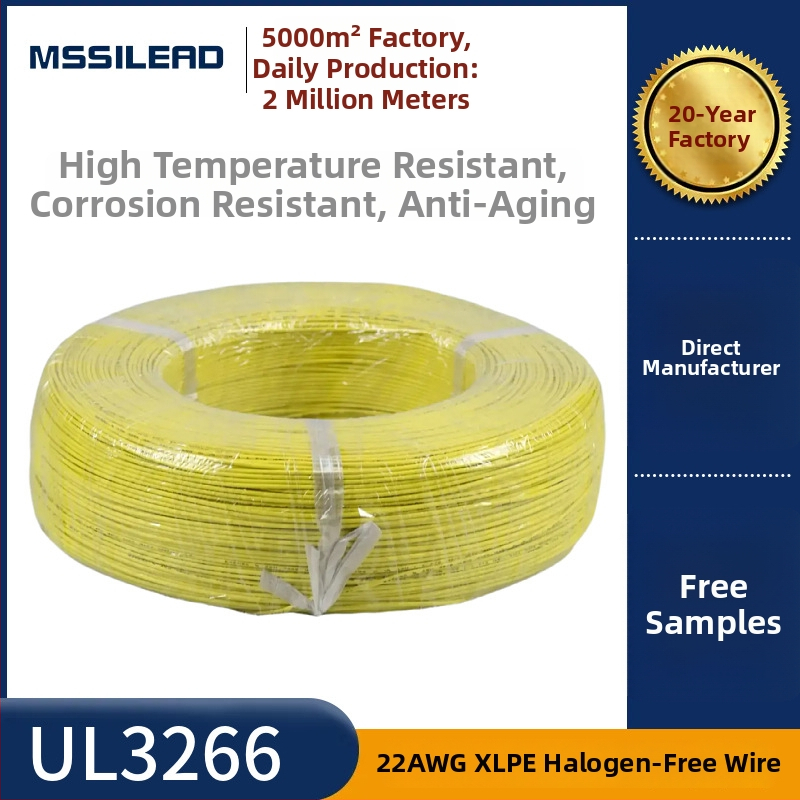 UL3266, 22 AWG без халоген XLPE проводник с калайовано медно покритие, радиационно устойчив, 125°C високотемпературен проводник