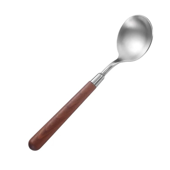 Set cuțite și furci pentru steak, cu mâner din lemn de nuc, din oțel inoxidabil 304, cu lingură