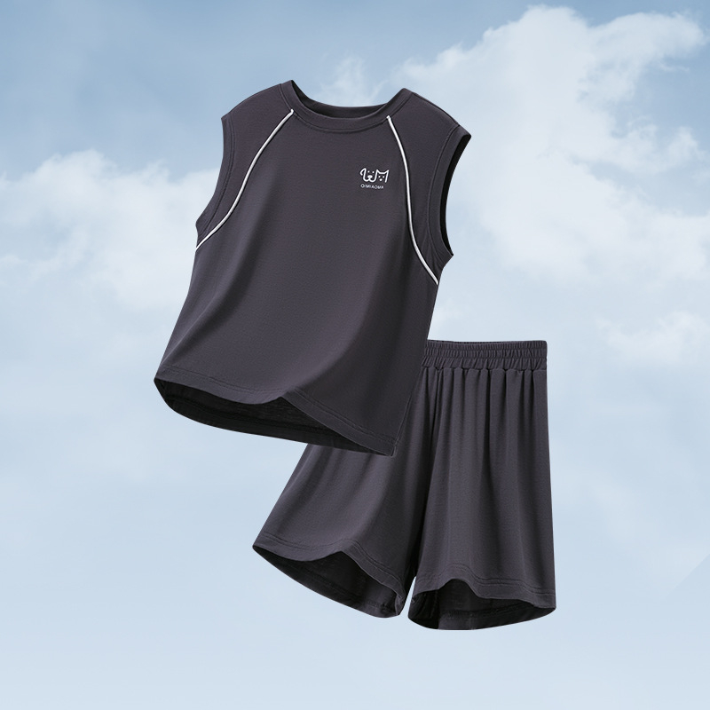 Σετ πιτζάμες από modal για παιδιά, unisex, για μεγαλύτερα παιδιά, λεπτό ύφασμα