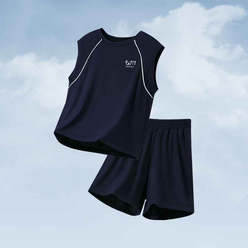 Σετ πιτζάμες από modal για παιδιά, unisex, για μεγαλύτερα παιδιά, λεπτό ύφασμα