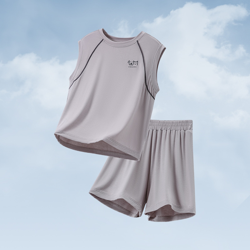 Σετ πιτζάμες από modal για παιδιά, unisex, για μεγαλύτερα παιδιά, λεπτό ύφασμα