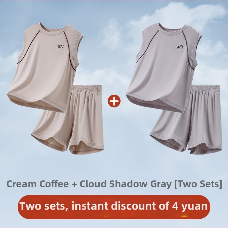 Detský pyžamový set z modalového materiálu, unisex, pre staršie deti, tenký štýl