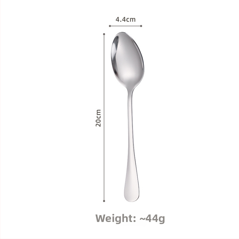 Oțel inoxidabil 304, set linguri rotunde 1010: lingură de orez, lingură de supă, lingură de cafea, lingură de înghețată și linguriță de ceai, cu siglă laser
