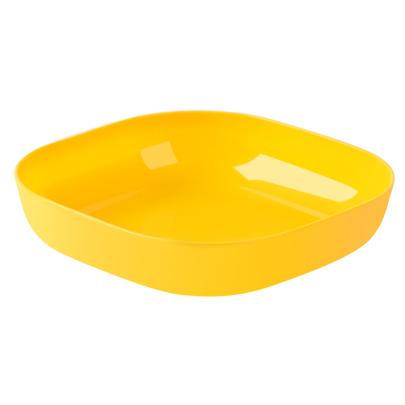 Farfurie pătrată din plastic pentru salate și gustări, diametrul 14–14,9 cm, compatibilă cu microundele