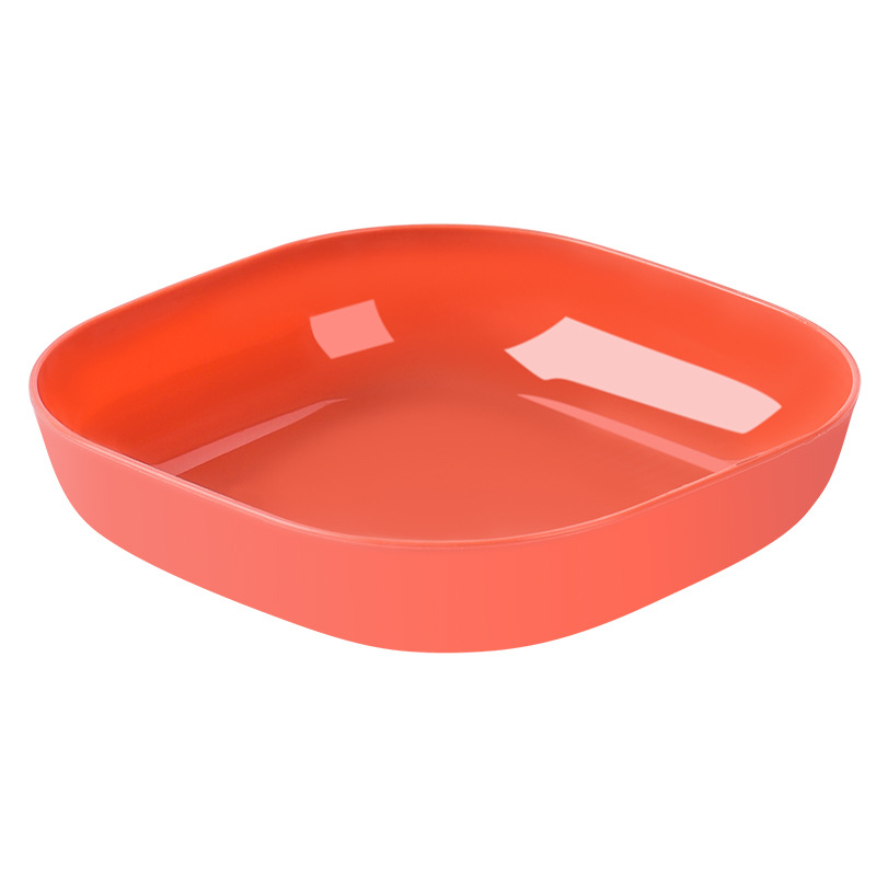 Farfurie pătrată din plastic pentru salate și gustări, diametrul 14–14,9 cm, compatibilă cu microundele