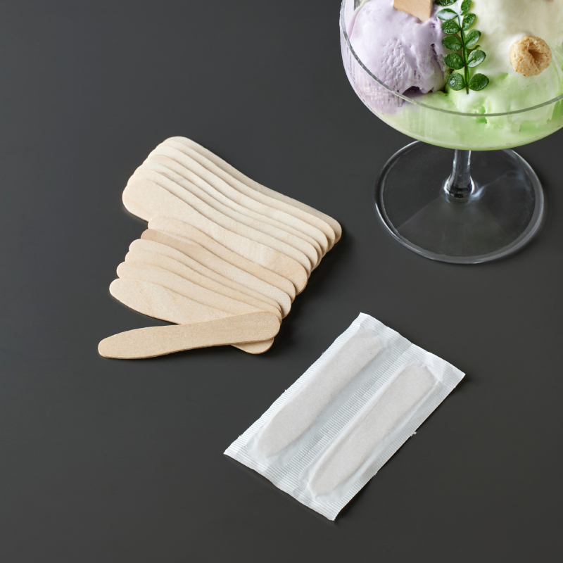 Lingură de înghețată din lemn, de unică folosință, calitate alimentară, dimensiuni 75/94, pachet degustare, 12 bucăți