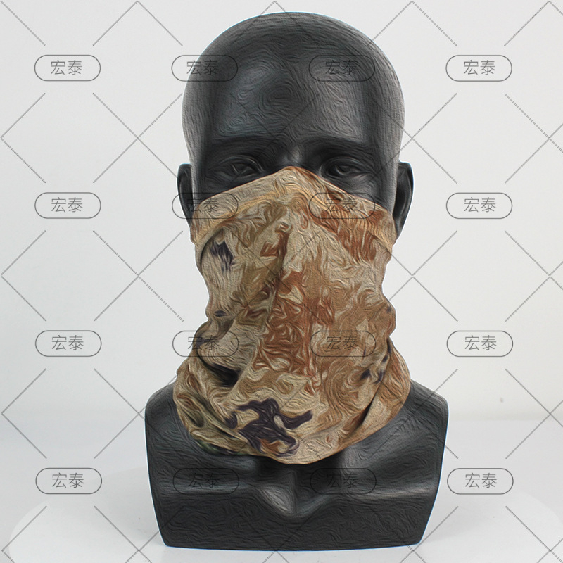 Zaštitni šal za vožnju biciklom na otvorenom – zaštita od sunca, maska za lice s vjetrom, kamuflažni uzorak, ljetna Ice Silk tkanina, unisex