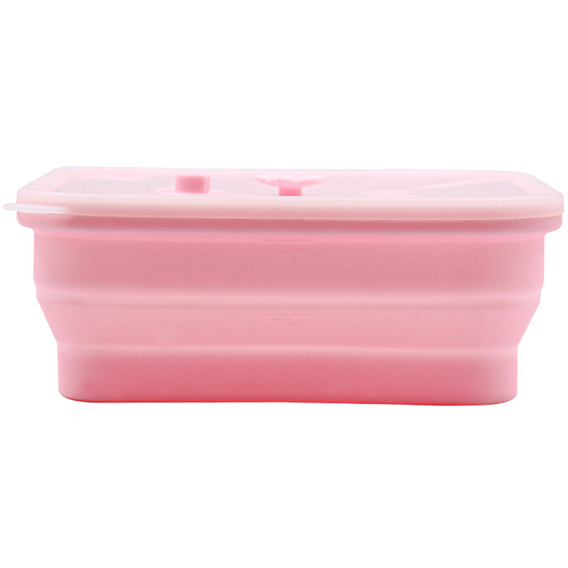 Силиконова запечатваща кутия за свежест за хладилник и кухня, правоъгълна кутия за обяд със силиконово капаче, подходяща за микровълнова