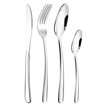 Set tacâmuri din oțel inoxidabil 304 pentru uz casnic și hotelier – cuțit pentru steak, furculiță, lingură, lingură de desert, furculiță pentru fructe; imprimare logo disponibil