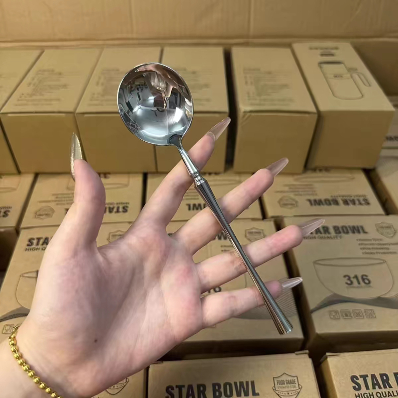 Set tacâmuri din oțel inoxidabil 304, finisaj oglindit, design gros: cuțit pentru steak, furculiță, linguri, furculiță pentru fructe, lingură de supă, lingură de desert