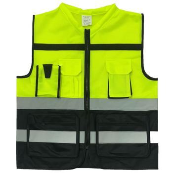 Отразяваща жилетка за колоездене с цип, много джобове и светлоотразителни ленти