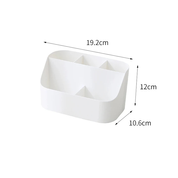 Cutie de depozitare pentru birou cu compartimente, din plastic, fără capac, 2L