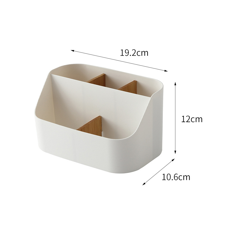 Cutie de depozitare pentru birou cu compartimente, din plastic, fără capac, 2L