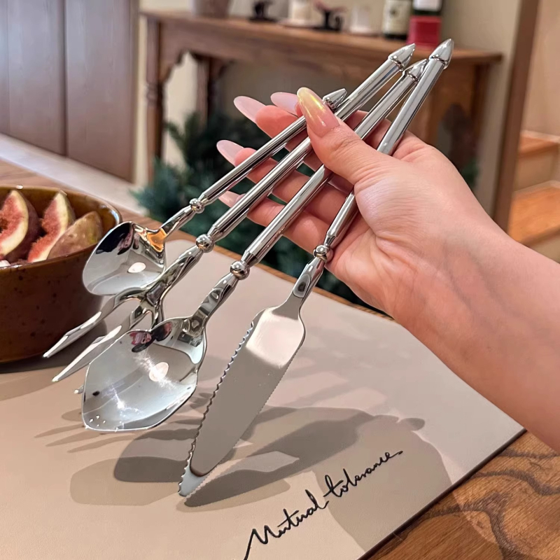 Poseidon Regele Mării — Seria Trident Viking, tacâm din oțel inoxidabil 304, cuțit, furcă și lingură pentru hoteluri și restaurante