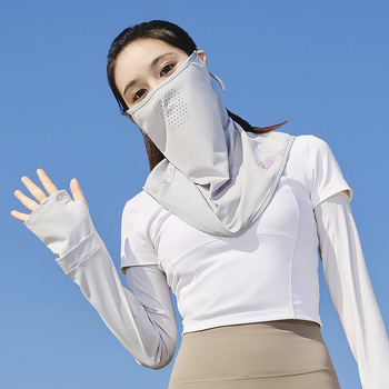 Nyári UV-védelmi maszk férfiak és nők számára — légáteresztő nylon Ice Silk, fülkummal, szabadtéri kerékpározáshoz