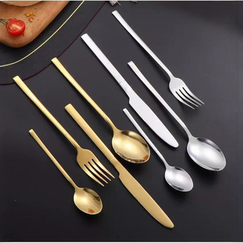Set de tacâmuri din oțel inoxidabil, în stil cavaleresc: cuțit, furculiță și lingură pentru hoteluri și restaurante, multicolor, oțel 410