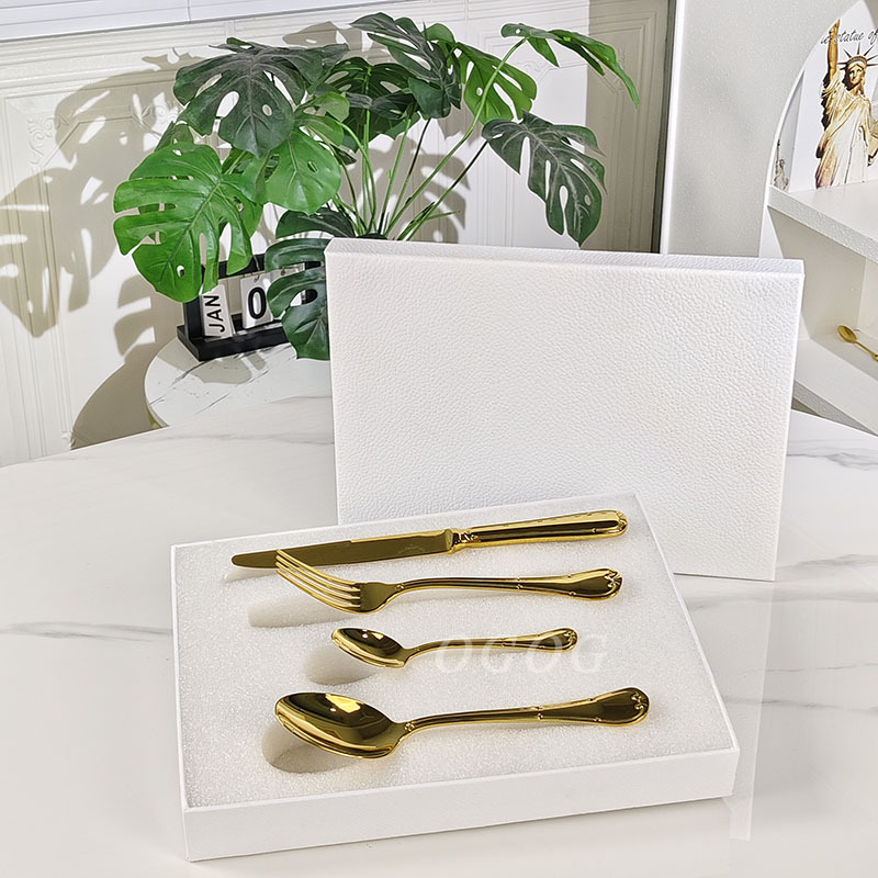 Set tacâmuri din oțel inoxidabil 304, design Peach-heart în stil Nordic, în nuanțe de aur sau argintiu
