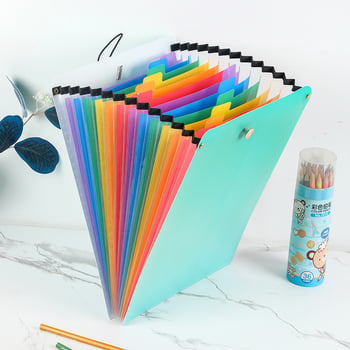 Fișier acordeon vertical cu 13 buzunare, format A4, organizator de birou cu mai multe niveluri