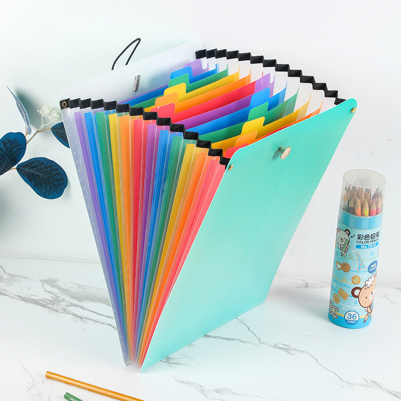 Fișier acordeon vertical cu 13 buzunare, format A4, organizator de birou cu mai multe niveluri