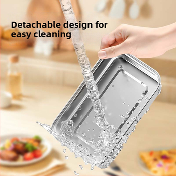 Cutie de prânz electrică, izolată, încălzire rapidă, cutie de mic dejun portabilă, compactă, 1 l capacitate, recipient interior din oțel inoxidabil