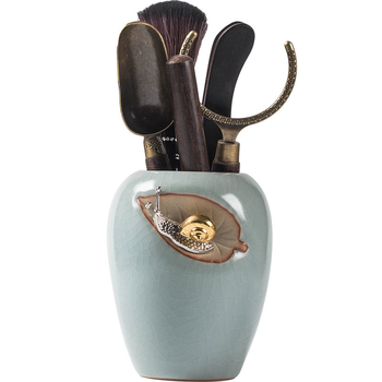 Set ceramic pentru ceremonia ceaiului cu șase domni, recipiente pentru ceai, accesorii din lemn de santal, unelte pentru ceai și cuțit pentru ceai