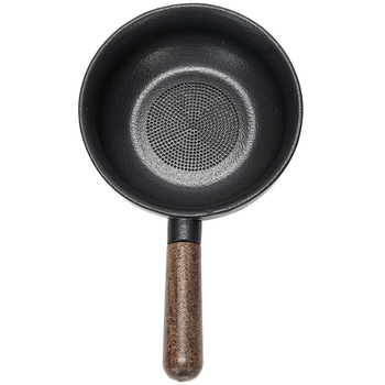 Filtru de ceai cu mâner din ebonie și filtru integrat, separator ceramic pentru ceai