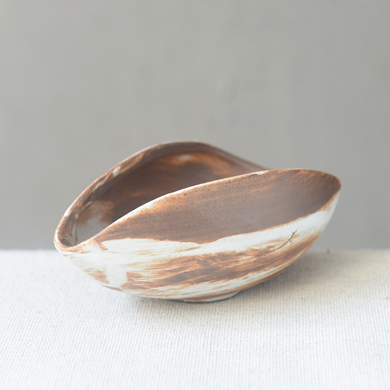 Lingură de ceai din ceramică, stil rustic vintage, lucrată manual