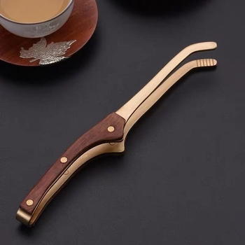 Clește de ceai din lemn de abanos pentru uz casnic, clește pentru frunze de ceai, clește pentru ceai – ceașcă, pense metalice Kung Fu, accesorii set ceai