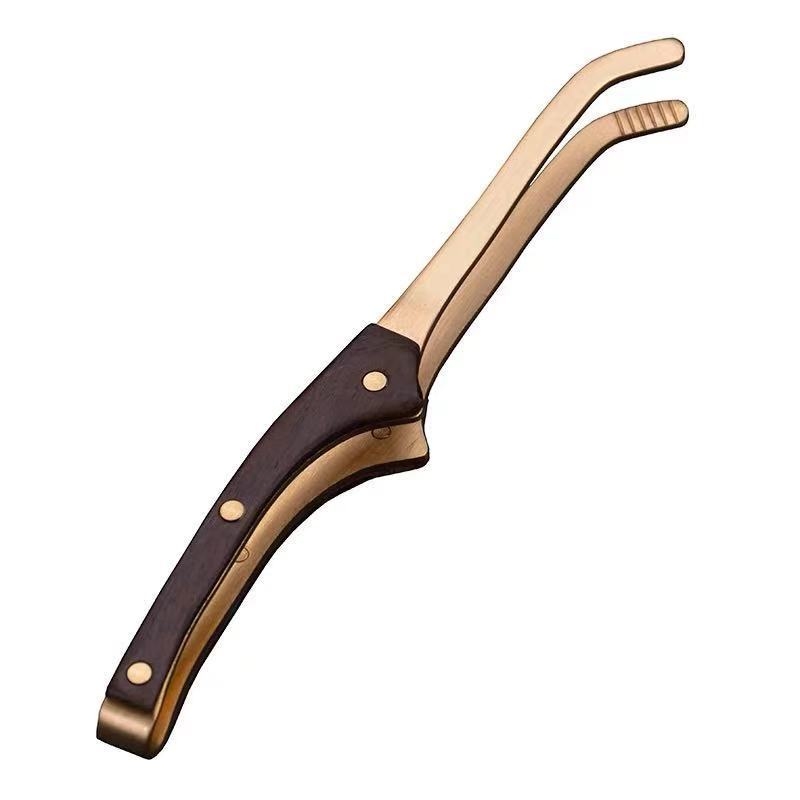 Clește de ceai din lemn de abanos pentru uz casnic, clește pentru frunze de ceai, clește pentru ceai – ceașcă, pense metalice Kung Fu, accesorii set ceai